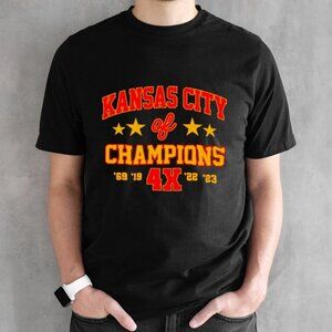 Kansas City Chiefs Super Bowl Champions 4x T Shirt Football Graphic Fan Gift